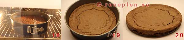 Ta ut kladdkakan ur ugnen och låt svalna Färdig kladdkaka