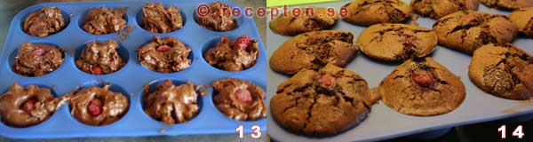 Chokladmuffins steg 13-14