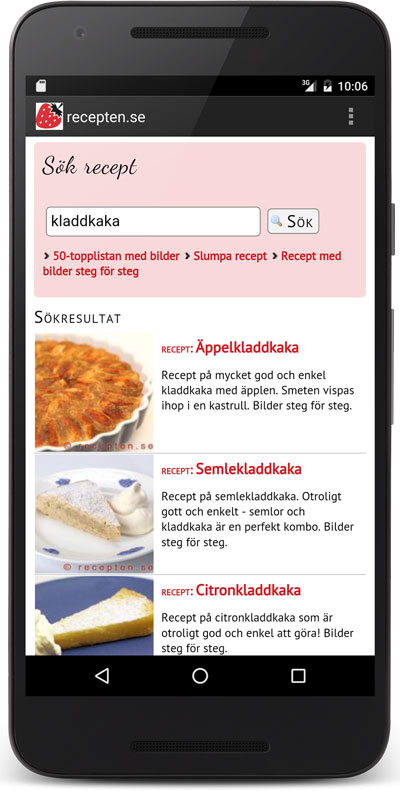 Android app recepten.se
