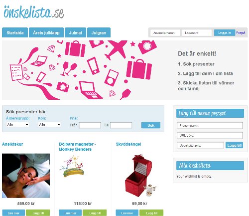 onskelista.se onskelista