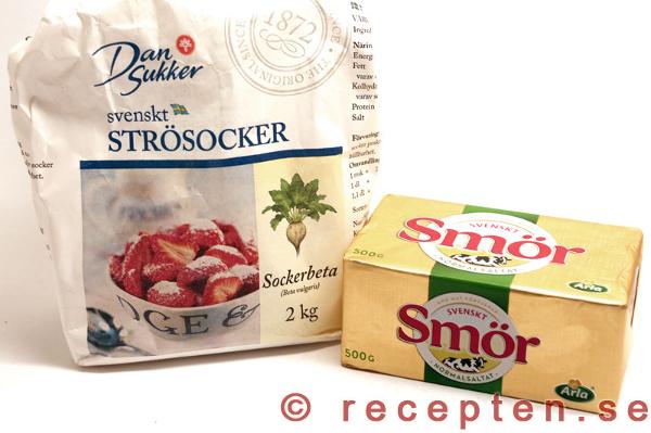 strösocker och smör