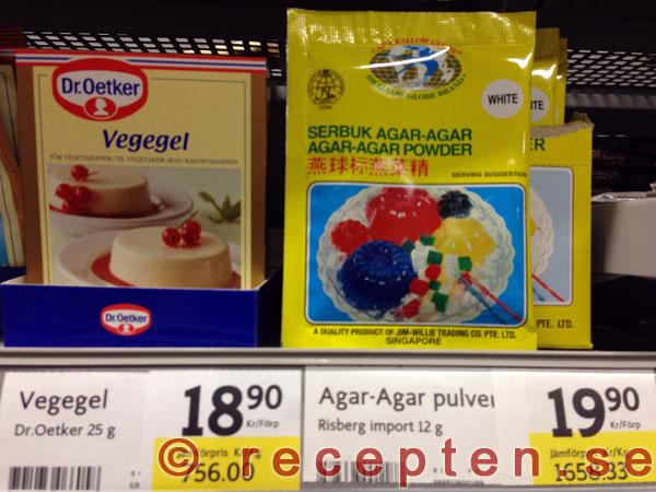 vegetariskt gelatin