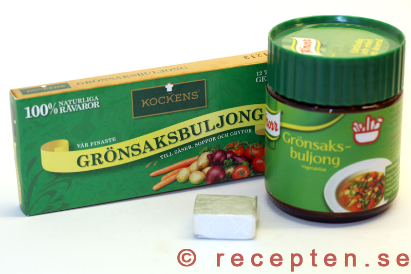 grönsaksbuljong i pulver och tärning Grönsaksbuljong