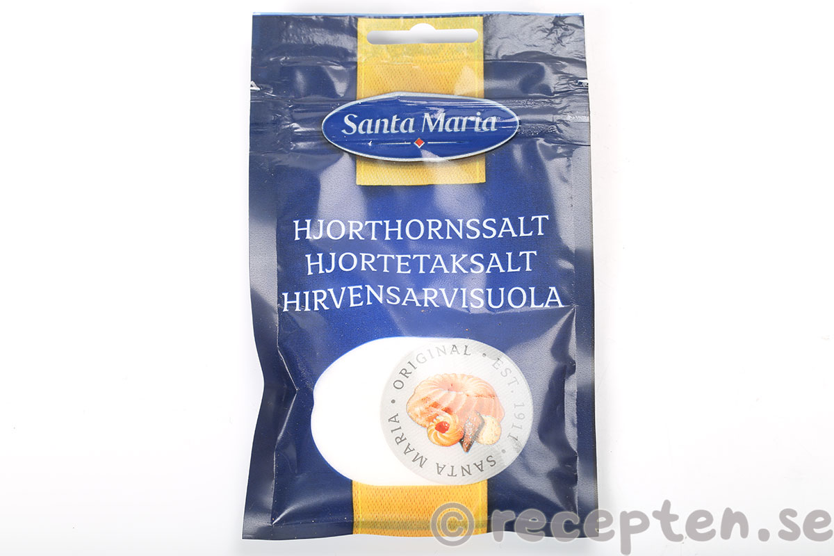 hjorthornssalt från santa maria och Dr Oetker hjorthornssalt