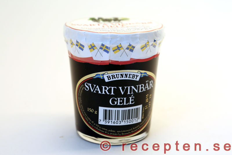 Svart vinbärsgelé i glas. svart vinbärsgelé