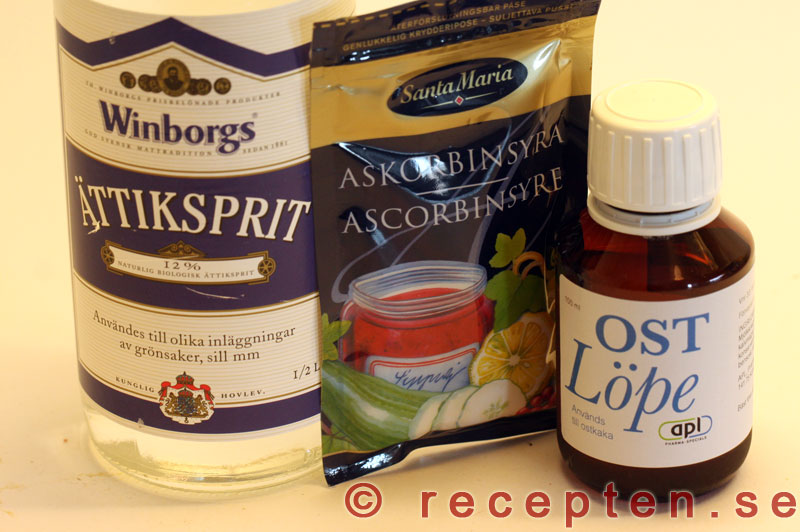 Övrigt - ättikssprit, askorbinsyra, ostlöpe ättikssprit, askorbinsyra, ostlöpe