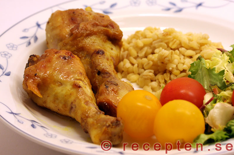 Ett kycklingrecept - currymarinerade kycklingben currymarinerade kycklingben