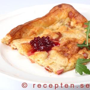 Fläskpannkaka i långpanna fläskpannkaka