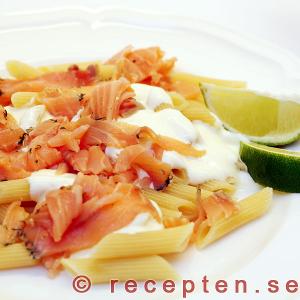 Pastasås med lax och lime lax i pastasås
