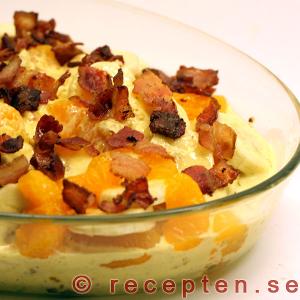 Exotisk fläskfilé med mandarin, curry, banan exotisk fläskfilé