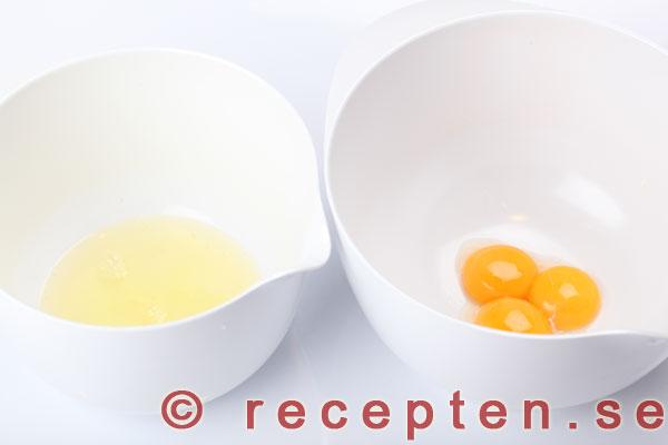 äggvitor och äggulor
