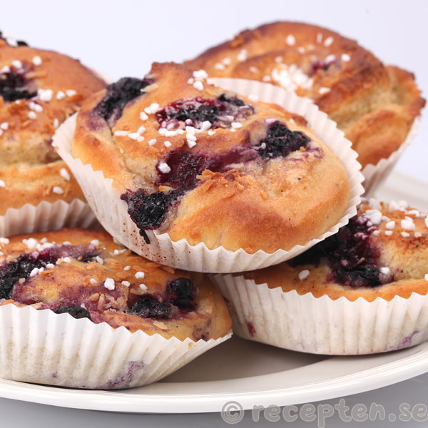 Blåbärsbullar Blåbärsbullar