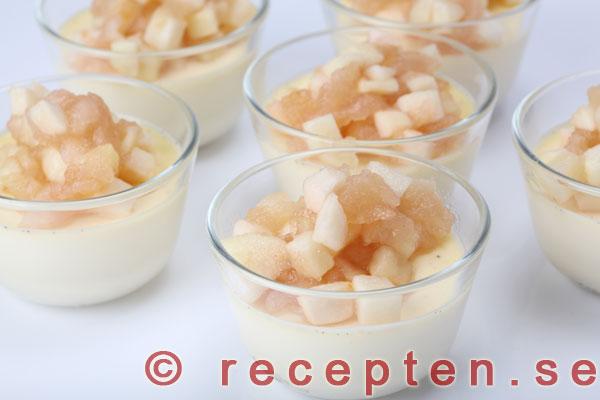 instruktion steg 9.3 pannacotta med äppeltopping