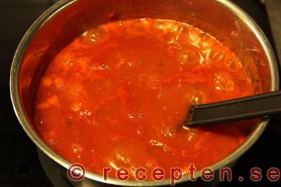 instruktion steg 7 lammfärsbullar i tomatsås