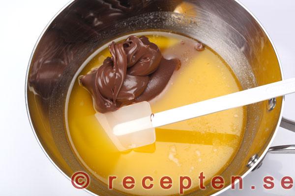 smält smör och nutella
