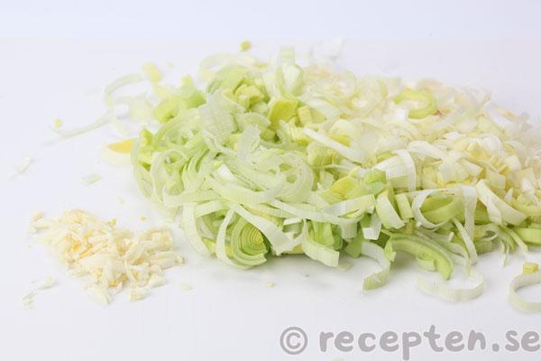purjolök och vitlök
